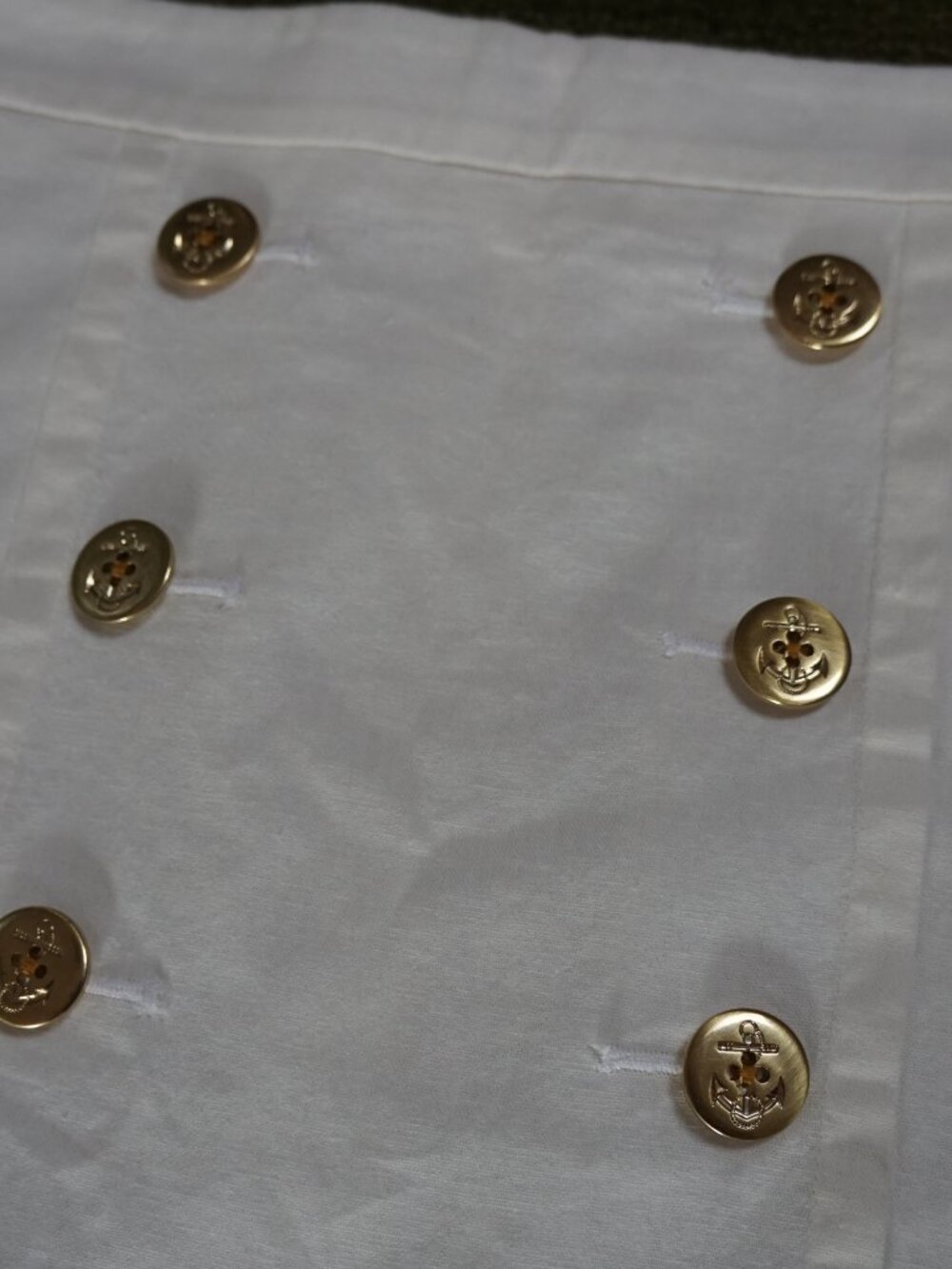 J.Crew white linen mini skirt with anchor buttons - Picture 3 of 8
